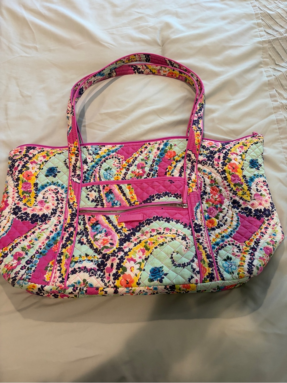 Vera Bradley Pink Quilted Paisley Floral Tote
